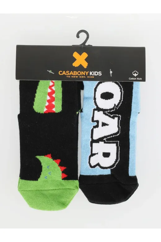 Casabony CS-23K-038 Timsah & Roar 2 'li Set Erkek Çocuk Pamuklu Çorap