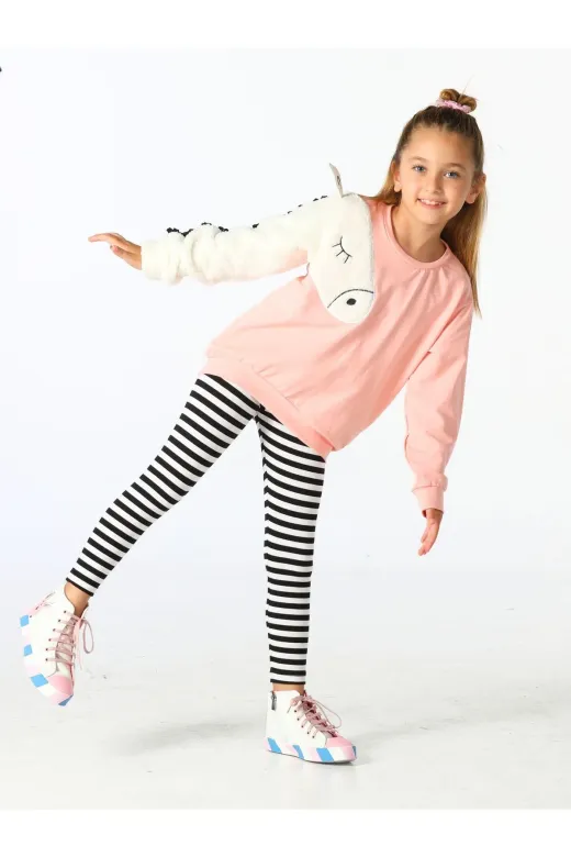 Casabony CS-24S-003 Unicorn Kollu Yumoş Sweat-Tayt Takım Beden: 9 Yaş