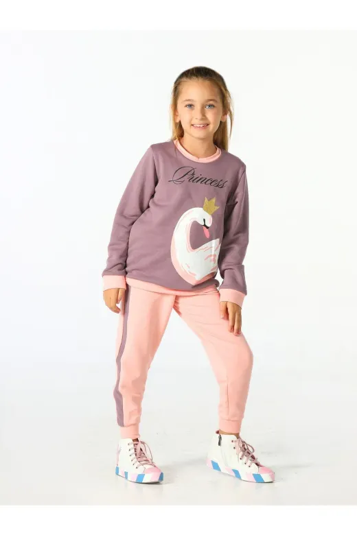 Casabony CS-24S-017 Kuğu Princess Lila- Pembe Eşofman Takım