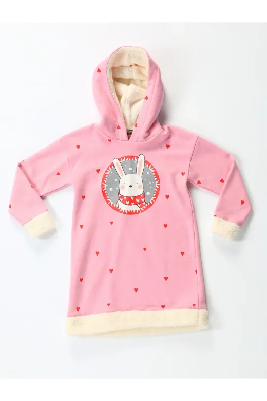 Casabony CS-24S-035 Bunny Pink Yumoş Kız Çocuk Elbise