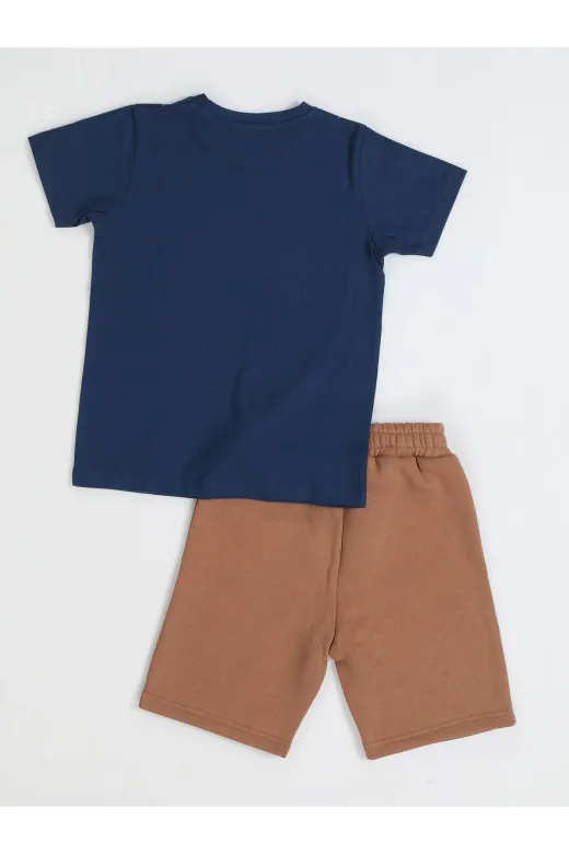 Casabony CS-24Y-021 New Gen Kahve Erkek Çocuk Şort T-Shirt Takım