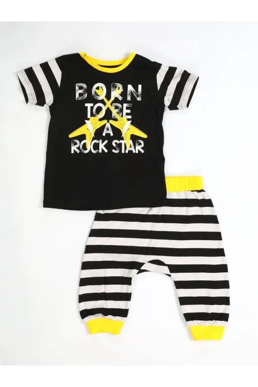 Casabony CS-24Y-053 Rocker Çizgili Kapri + T-Shirt Takım