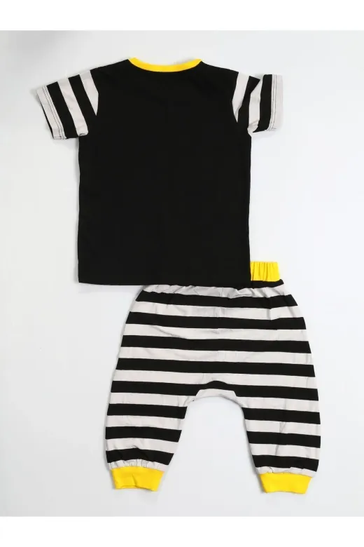 Casabony CS-24Y-053 Rocker Çizgili Kapri + T-Shirt Takım