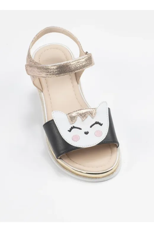 Casabony CS-24Y-085 Gold Cat 3D Simli Kız  Sandalet