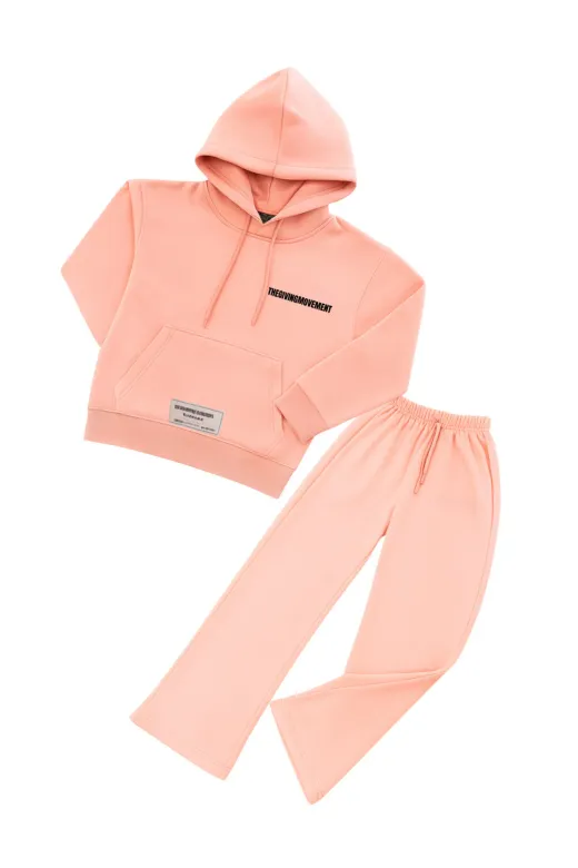 Casabony CS-25S-050 Pembe %100 Pamuk Şardonlu Kız Çocuk Eşofman Takım