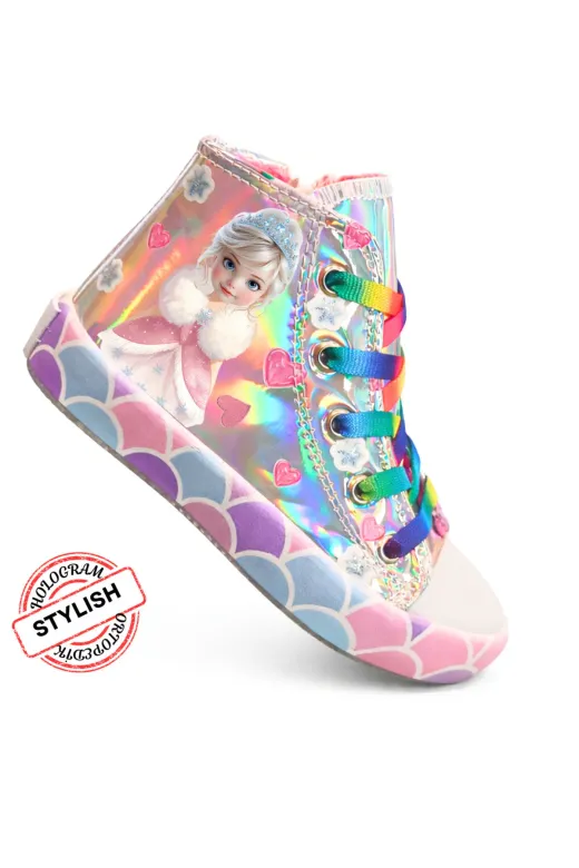 Casabony CS-25S-065 ? Ice Kız Çocuk Hologramlı Fermuarlı Spor Ayakkabı