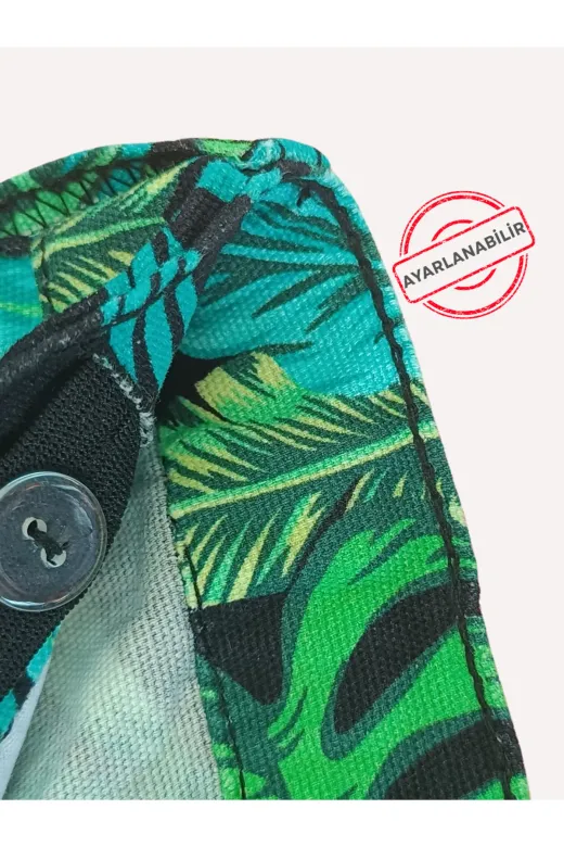 Casabony CS-25Y-015 Yaprak Desenli 5 Cepli Kanvas Hawaii Erkek Çocuk Şort