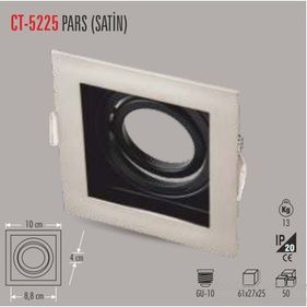 Cata Ct-5225 Boş Satin Kasa Pars Kare Spot