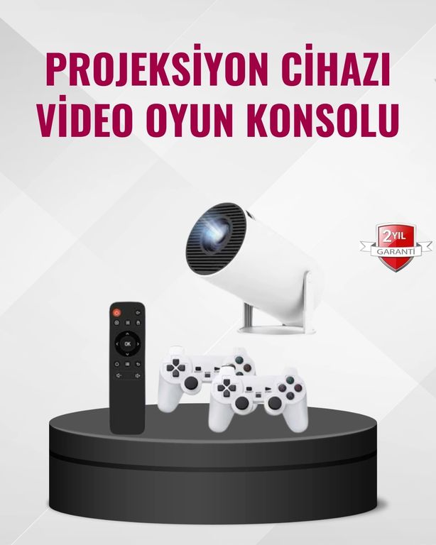 ÇAVDAR 116761028 Kablosuz Mini Projeksiyon Cihazı Oyun Ve Film İçin Taşınabilir Ev Sineması