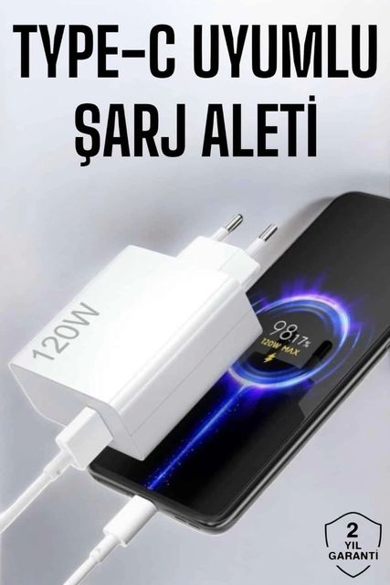 ÇAVDAR TRİTHLTUCZ120WŞARJ1-BLNCCC Type-C 120W Şarj Aleti Hızlı Şarj Turbo
