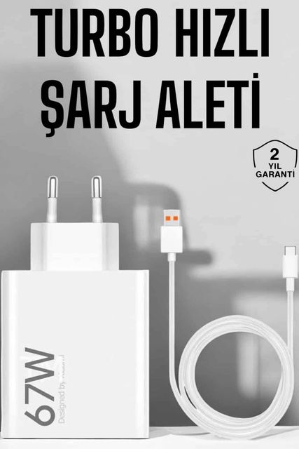 ÇAVDAR TRİTHLTUCZ67WŞARJ3-BLNCCC Şarj Aleti 67W Hızlı Şarj Turbo Type-C Uyumlu Şarj Adaptörü Kablosu