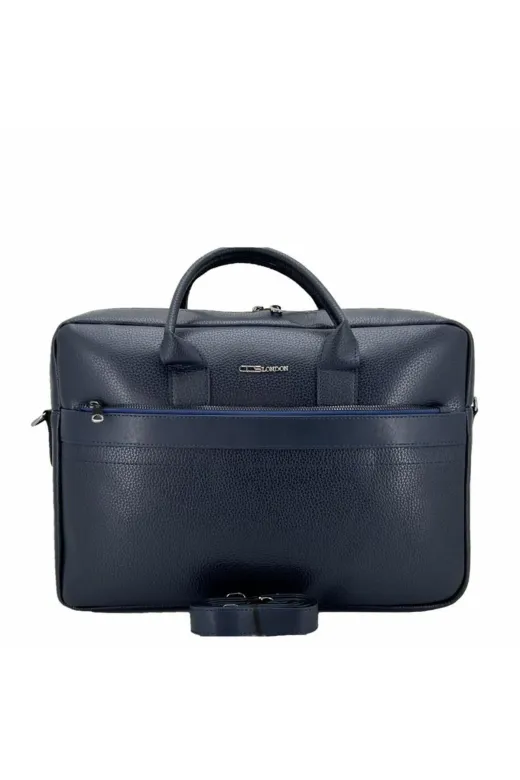 ÇÇS CCS71450L Ççs London 71450 Vegan Deri Laptop Evrak Çantası 15 İnç Lacivert