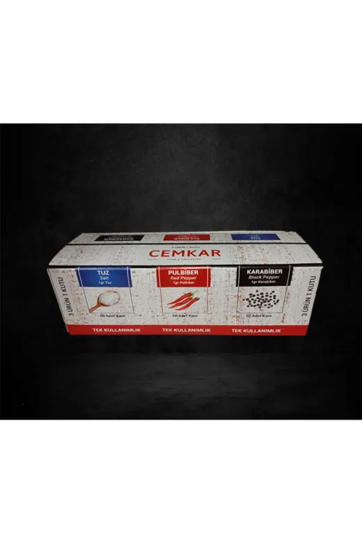 CEMKAR 8682780603071 Karabiberxpulbiberxtuz 3 Ürün 1 Kutu / 3 X 50Adet X 150Gr