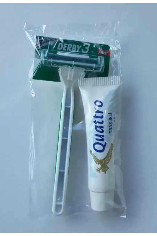 cengizgrup 869125OB4050TS100 Otel Tipi Seyehat Tipi Traş Seti Jelatinli 3 Bıçaklı Traş Bıçağı + 15 Ml Traş Jeli