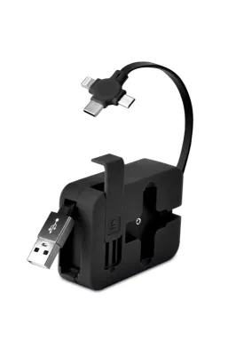 ® Cep Tipi Telefon Tutuculu Makaralı Uzayıp Kısalabilen 3'ü 1 Arada USB Şarj