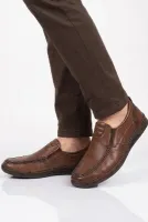 Ceviz Hakiki Deri Hafızalı Taban Erkek Casual Ayakkabı