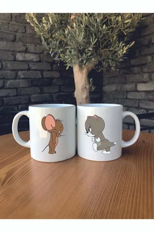 Ceylin's Hobi Hediyelik HED5E6R7JKRTHSR 14 Şubat Sevgililer Gününe Özel Isim Yazılabilir. Seramik Kupa Bardak Tom Jerry