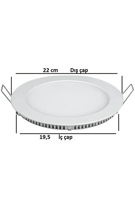 Cfr 18W Tasarruflu Led Yuvarlak Beyaz Işık Sıva Altı Slim Panel Tavan Aydınlatma Armatürü
