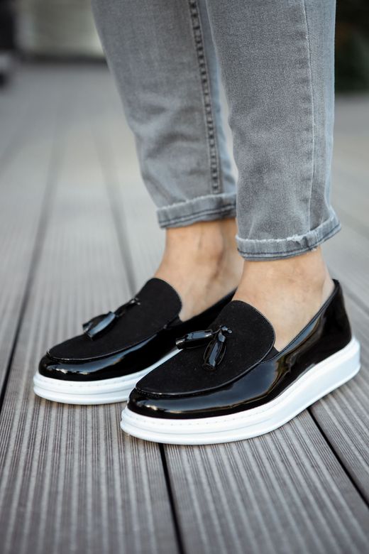 CH002 - RBT Loafer Verniciata Erkek Ayakkabı SIYAH