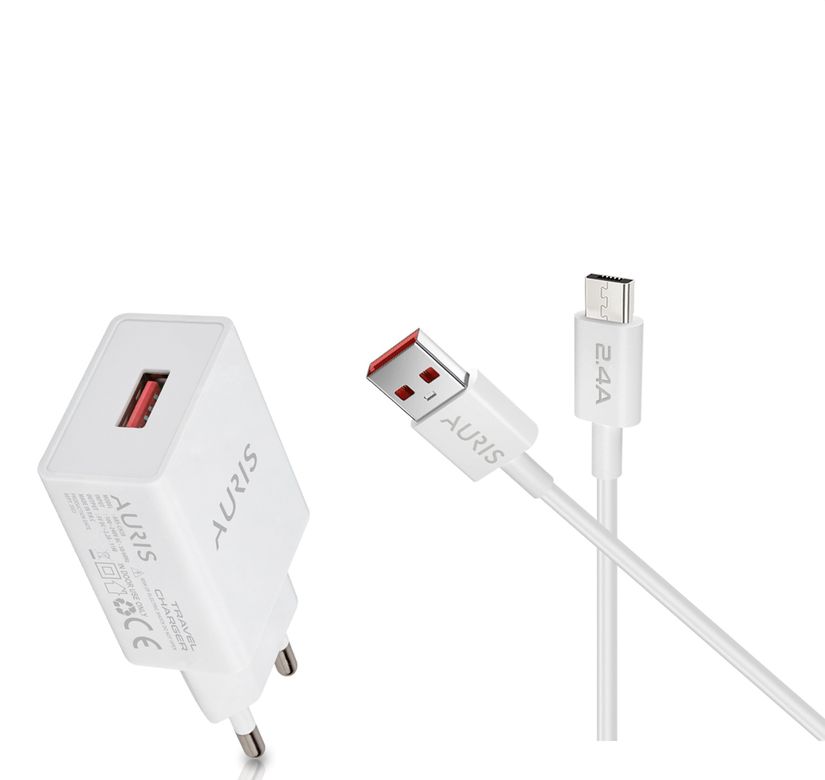 Ch28 Auris Ch-28 Micro Usb Şarj Seti 5V 2.2A 1 Metre Kablo Uzunluğu Kısa Devre Ve Yüksek Akım Korumalı Şarj Cihazı