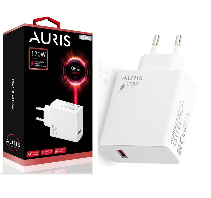 CH37 Auris 120 Watt Ultra Hızlı Şarj Başlığı Salise Gösterge Çıkaran Usb Şarj Cihazı Başlığı 120W