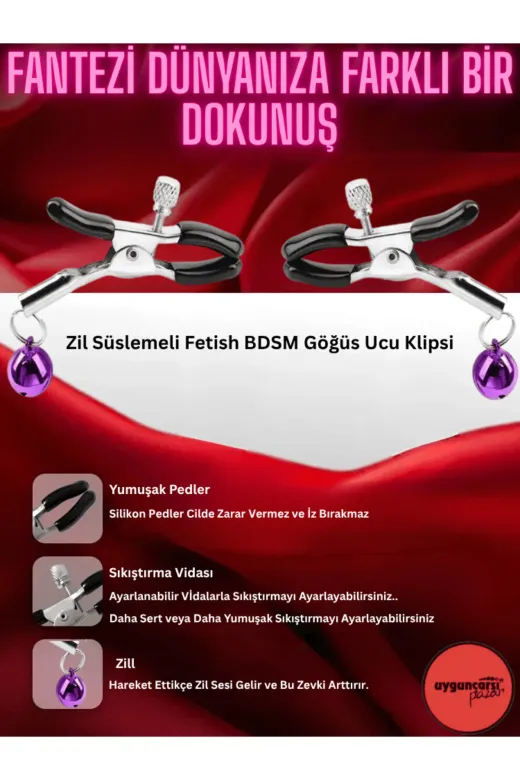Chase BDSMFNTZ Bdsm Zilli Göğüs Ucu Klipsi | Ayarlanabilir Basınçlı Metal Meme Ucu Sıkıştırıcı