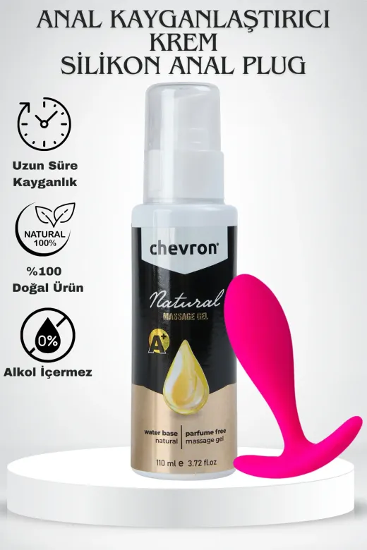 chevron CV-ANLPLG7 110 Ml Doğal Su Bazlı Extra Kayganlaştırıcı Jel + 7 Cm Hub Anal Plug