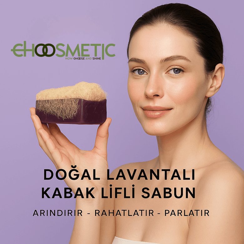 choosmetic CHOO1L Doğal Lavantalı Kabak Lifli Sabun | Arındırıcı & Ferahlatıcı | 120 Gr