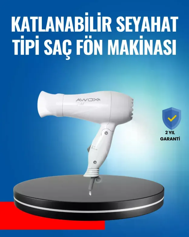 Çift Isı ve Hız Ayarlı Katlanabilir Saç Kurutma Makinesi