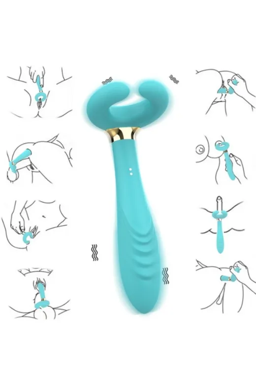 Çiftler Için Klitoris Vibratörü – 3 Motorlu Çok Fonksiyonlu Konsolador Ve Penis Masajörü (Mavi)