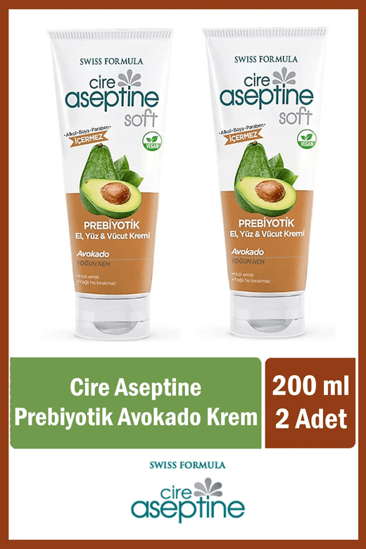 cireavak Cire Aseptine El, Yüz Ve Vücut Kremi 200 Ml Prebiyotik Avokado X 2 Adet