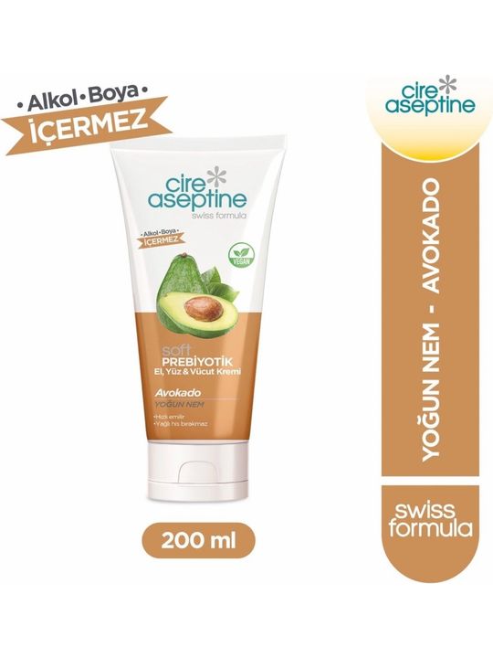 cireavak Cire Aseptine El, Yüz Ve Vücut Kremi 200 Ml Prebiyotik Avokado X 2 Adet