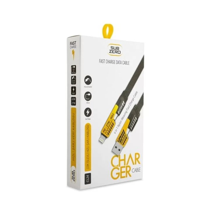 Cl24 4In1 Type-C 65W To Usb-A + Type-C To Lightning 27W Hızlı Şarj Kablosu