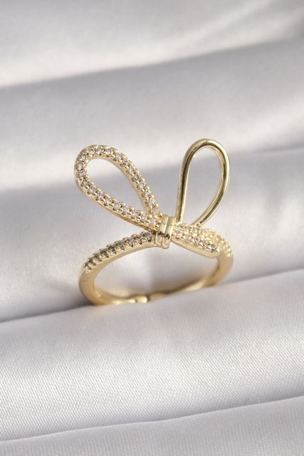 Clariss BYK3085-BLNC Gold Renk Zirkon Taşlı Düğüm Model Kadın Yüzük Çok Renkli