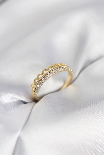 Clariss BYK4151-BLNC Motif Desenli Gold Renk Zirkon Taşlı Kadın Yüzük Çok Renkli 45452789