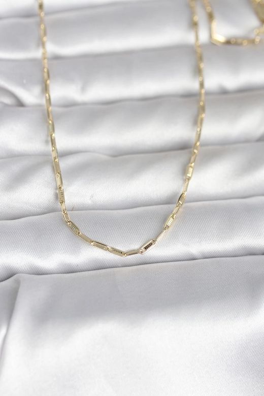 CM 14K Gold Renk İnce Ataç Zincir Model 60 cm Kadın Kolye
