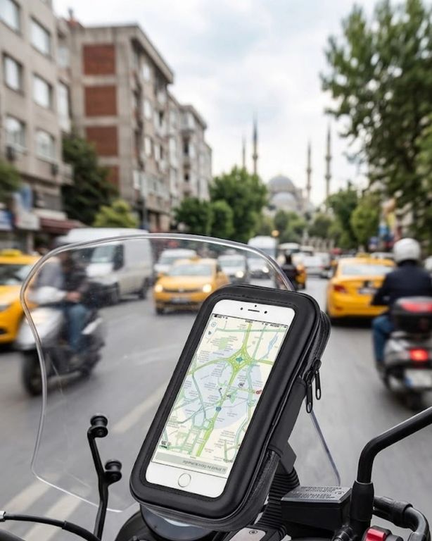 CN TRİTHLTUCZZZT52MOTORTUTUCU-3-BLNCCC Su Geçirmez Motosiklet Telefon Tutucu Evrensel Gidon Montaj Navigasyon Standı Çok Renkli