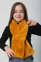 Çocuk Peluş Kaşkol Boyunluk Atkı RKB-Ç-01 Hardal