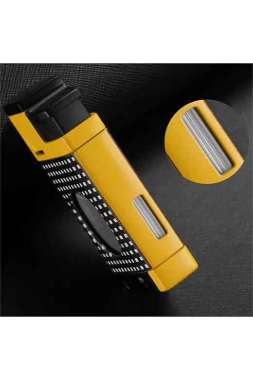 COHİBA CCM0650S 3 Torch Alevli Sarı Lüks Kesicili Çakmak – Ccm0650