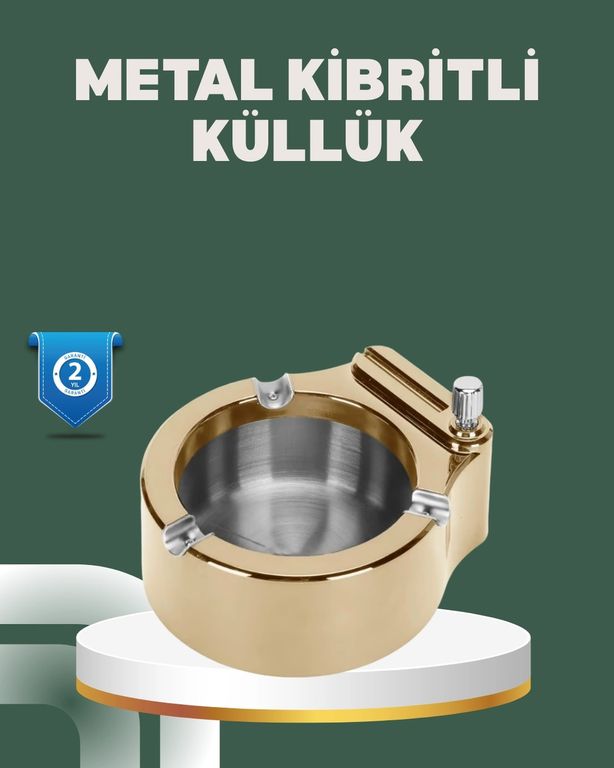 COjans 118460647 Yeniden Doldurulabilir Çakmaklı Küllük Dayanıklı Yapı
