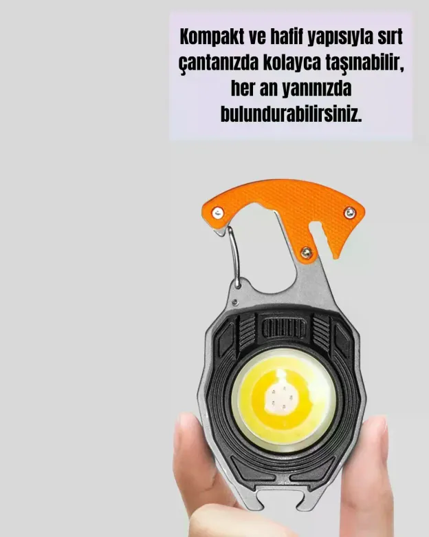 Çok İşlevli USB Şarjlı Anahtarlık Fener