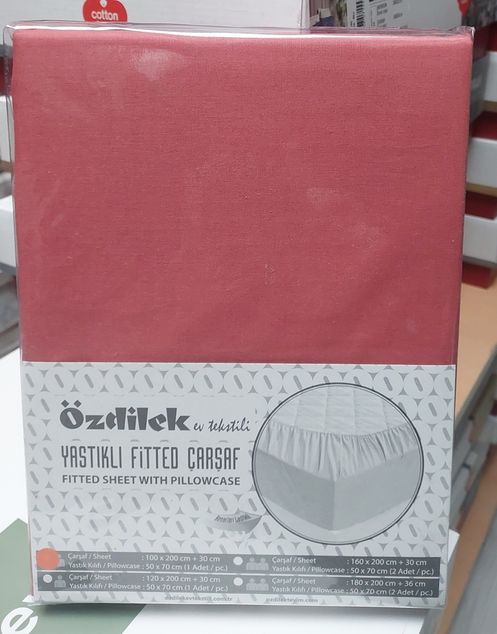 Colourist Fitted Lastikli Tek Kişilik Çarşaf Seti (100x200) K Mercan