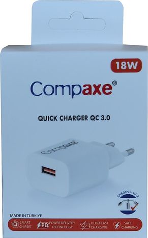 Compaxe CTA-150QCUL24B 5 Volt 2.4 Amper Hızlı Şarj Lightning to USB Kablolu Set 18 Watt Gerçek Değer