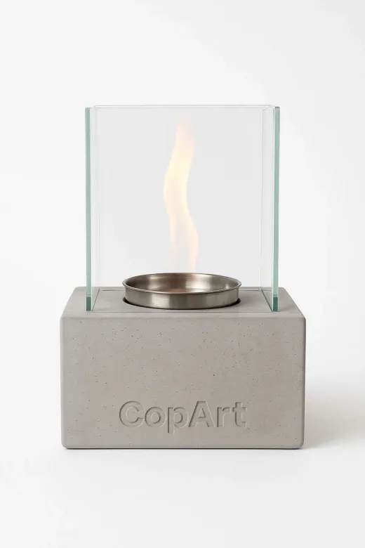 CopArt CMŞ38004 Muko Naturel Masaüstü Beton Şömine - 1 Lt Bioetanol Yakıt Hediyeli