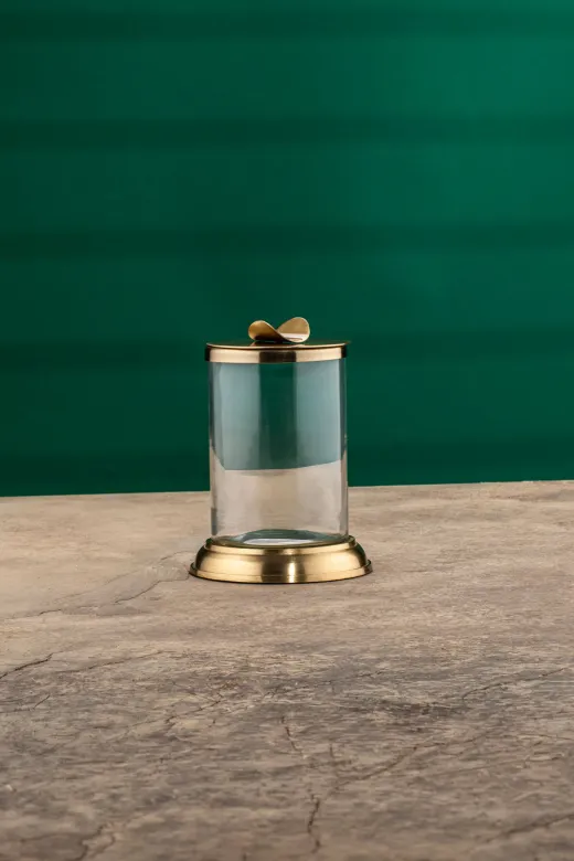 Cornella CR-1740 Line Dekoratif Cam Kavanoz Gold Büyük Boy