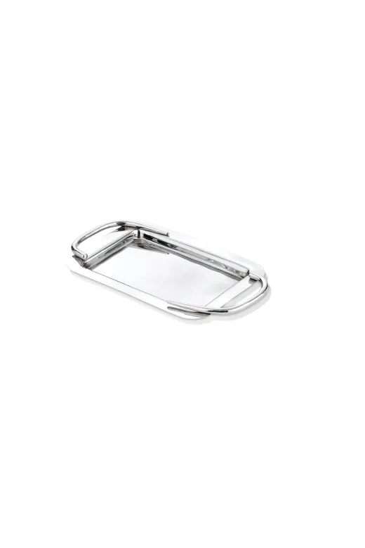 Cornella CR-1769 Basic Dikdörtgen Sunum Tepsisi Silver Küçük (En:21 Cm X Boy:31 Cm X Tümü:38 Cm)