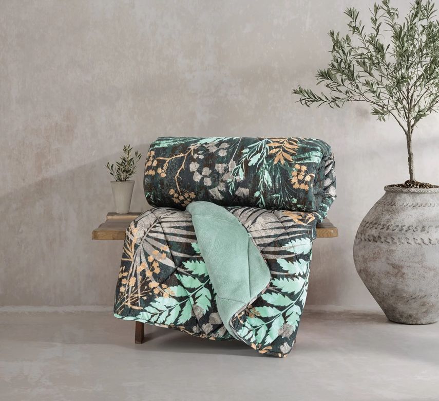 Cotton Box Velvet -Clorasa Mint- Çift Kişilik Yorgan Çift Taraflı (195x215)