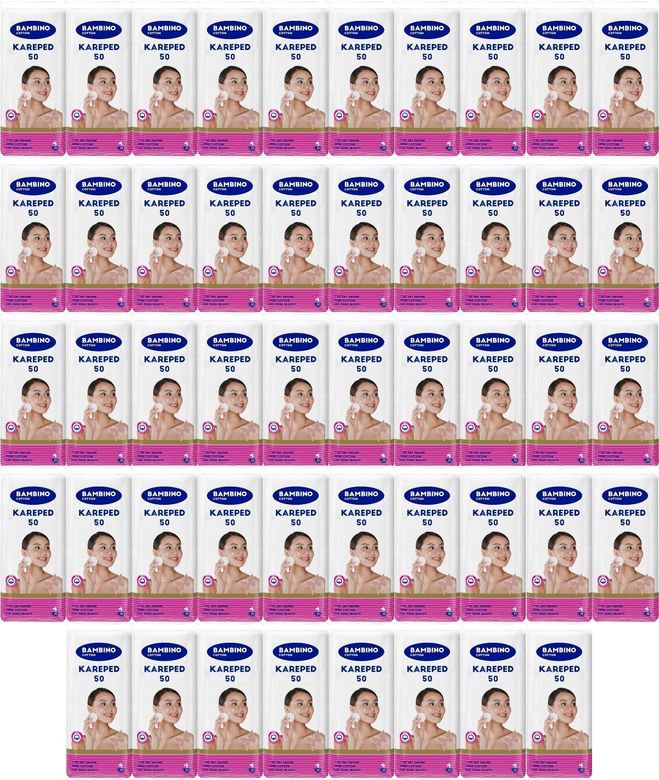 Cotton Kare Makyaj ve Bebek Temizleme Pamuğu 2400 Adet (Kare En-Boy 7CM) (48PK*50)