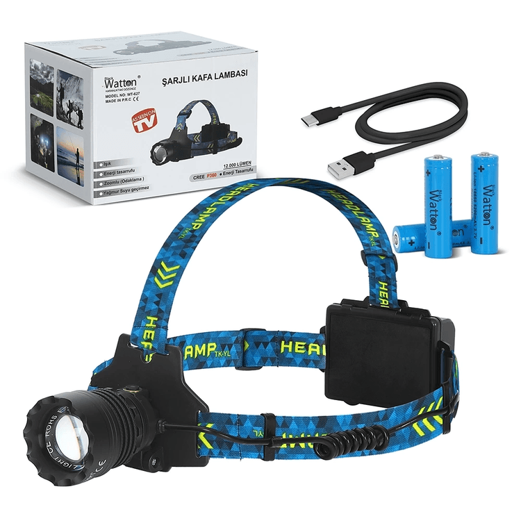 Cree P360 - 12,000 Lümen Şarjlı Kafa Lambası Wt-627