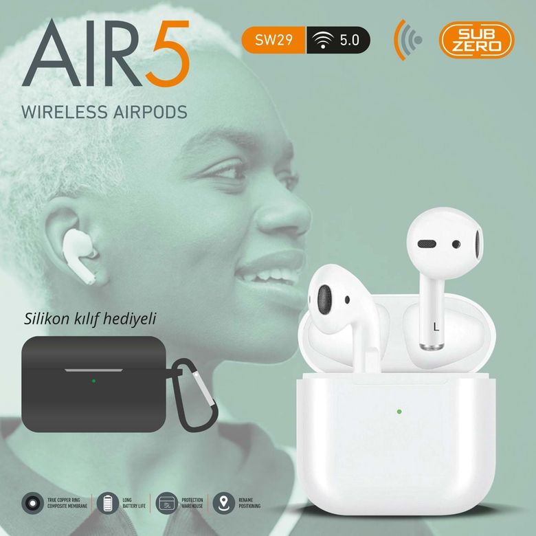 crUl3YWtET Subzero Sw34 Air5E Beyaz Bluetooth Kulaklık